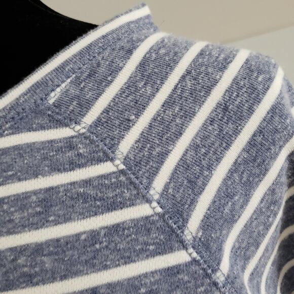 Onque Casuals Striped Side Zipper Crewneck Pullover Top Medium - Picture 6 of 12